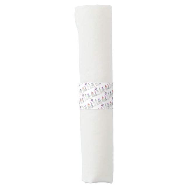 New York City NYC Landmarks Birthday Party Napkin Bands (Front)