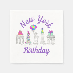 New York City NYC Landmarks Birthday Party Napkins