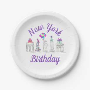 New York City NYC Landmarks Birthday Party Paper Plates