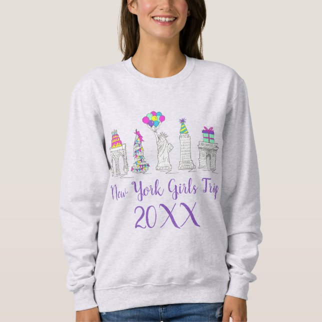 New York City NYC Landmarks Birthday Party Sweatshirt (Front)