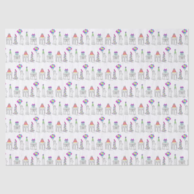 New York City NYC Landmarks Birthday Party Tissue Paper (Front)