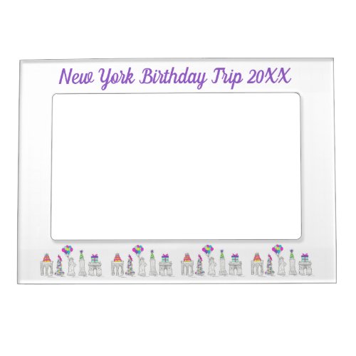 New York City NYC Landmarks Birthday Party Trip Magnetic Frame