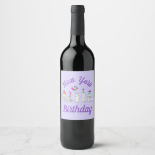 New York City NYC Landmarks Birthday Party Wine Label