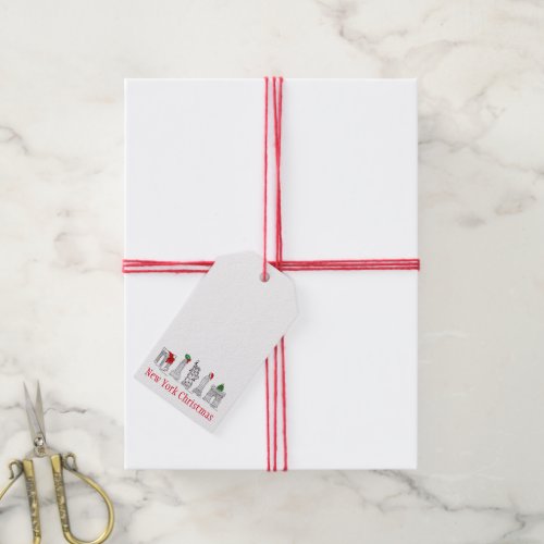 New York City NYC Landmarks Christmas Holiday Gift Tags