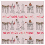 New York City NYC Landmarks Love Valentine's Day Fabric