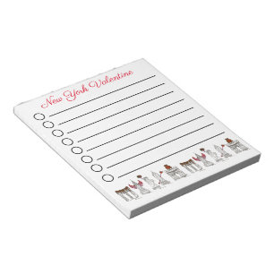 New York City NYC Landmarks Valentine's Day Notepad