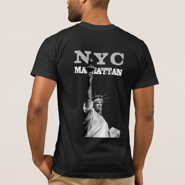 New York City Nyc Manhattan Liberty Statue Men's T-Shirt (Back)