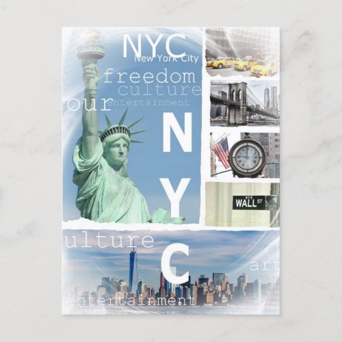 New York City Nyc Modern Pop Art Ny Template Postcard