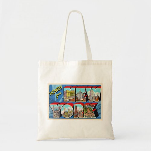 New York City NYC NY Vintage Large Letter Postcard Tote Bag