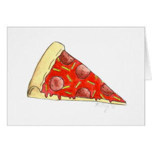 New York City NYC Pepperoni Pizza Slice Card