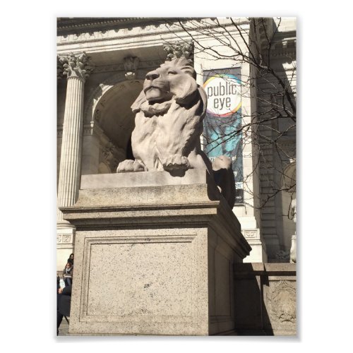 New York City NYC Public Library Lion Statue Photo Print