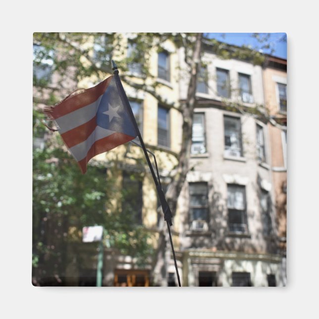 New York City NYC Puerto Rican Flag Photograph Magnet (Front)