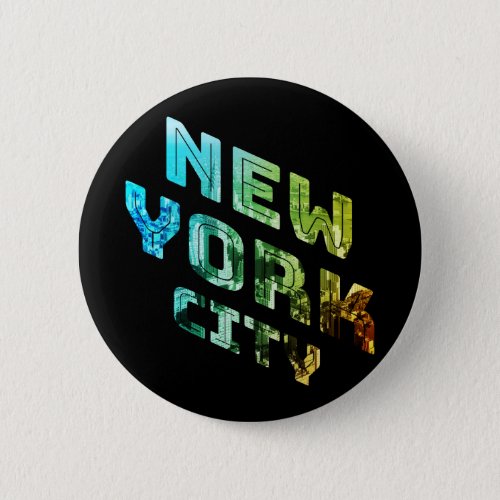 New York City NYC Skyline Downtown Manhattan Metro Button
