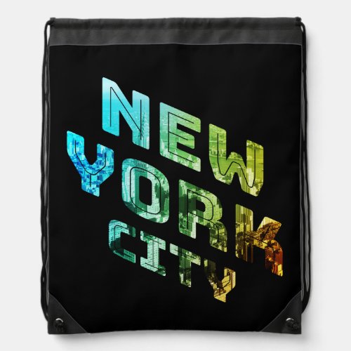 New York City NYC Skyline Downtown Manhattan Metro Drawstring Bag