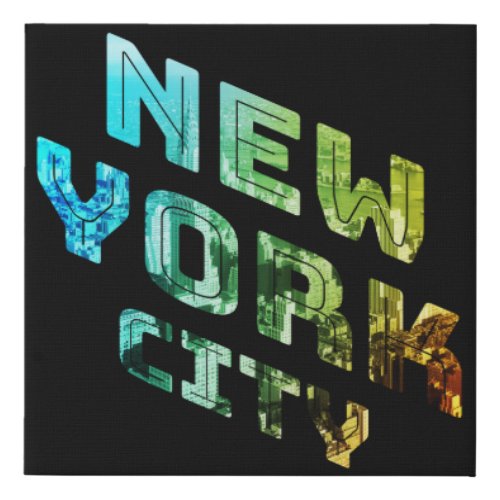 New York City NYC Skyline Downtown Manhattan Metro Faux Canvas Print