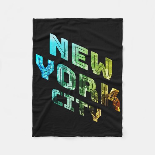 New York City NYC Skyline Downtown Manhattan Metro Fleece Blanket