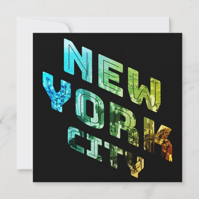 New York City NYC Skyline Downtown Manhattan Metro Invitation (Front)