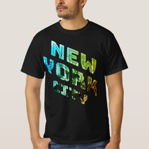 New York City NYC Skyline Downtown Manhattan Metro T_Shirt