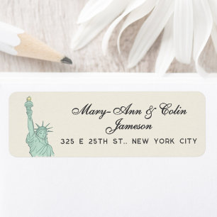 New York City NYC skyline Return Address Label