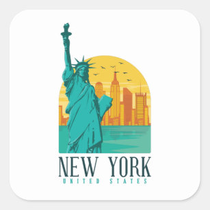 New York City, NYC Skyline Square Sticker