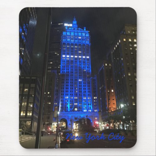 New York City NYC Skyscraper Architecture Night Mouse Pad