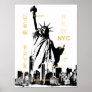 new york city nyc statue of liberty pop art poster