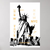 new york city nyc statue of liberty pop art