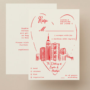 New York City NYC wedding RSVP Enclosure Card