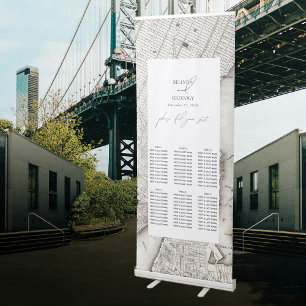 New York City NYC Wedding Seating Chart Retractable Banner