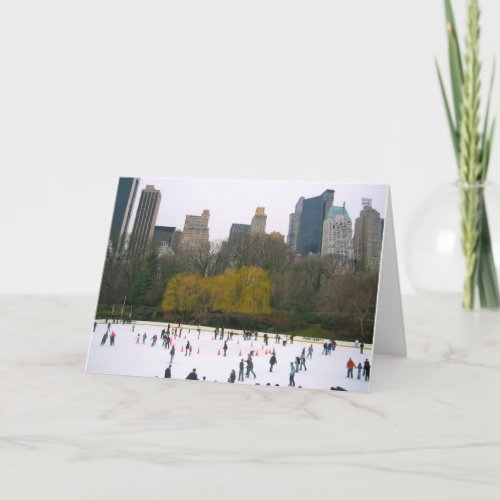 New York City NYC Wollman Ice Rink Christmas Photo Holiday Card