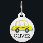 New York City NYC Yellow Checkered Taxi Cab Car Pet Name Tag<br><div class="desc">Pet tag features an original marker illustration of a yellow NYC taxi cab. Simply personalize with your pet's name and your contact information for a one-of-a-kind dog or cat tag!

Don't see what you're looking for? Need help with customization? Contact Rebecca to have something designed just for you.</div>