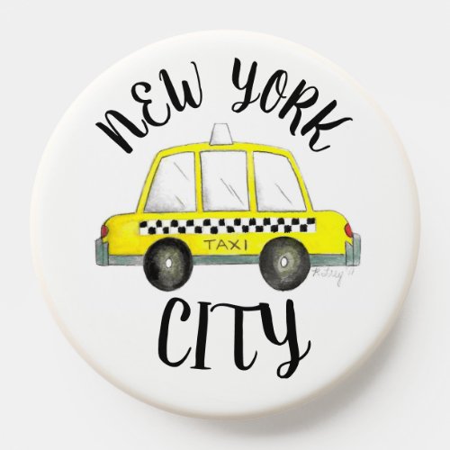 New York City NYC Yellow Checkered Taxi Cab Car PopSocket