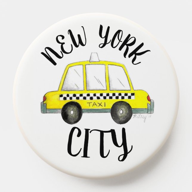 New York City NYC Yellow Checkered Taxi Cab Car PopSocket (Popsocket)
