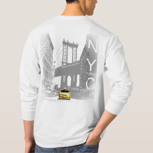 New York City Nyc Yellow Taxi Brooklyn Bridge T_Shirt