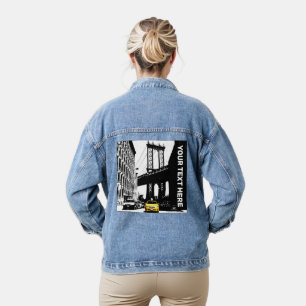 New York City Nyc Yellow Taxi Brooklyn Womens Denim Jacket
