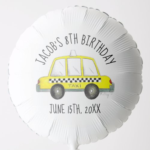 New York City NYC Yellow Taxi Cab Birthday Party Balloon
