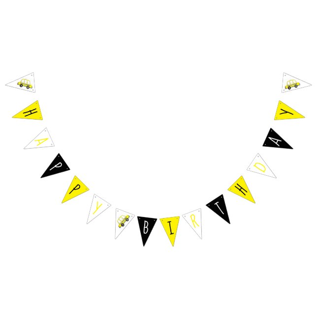 New York City NYC Yellow Taxi Cab Birthday Party Bunting Flags (All)