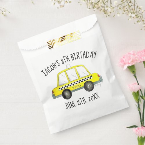 New York City NYC Yellow Taxi Cab Birthday Party Favor Bag