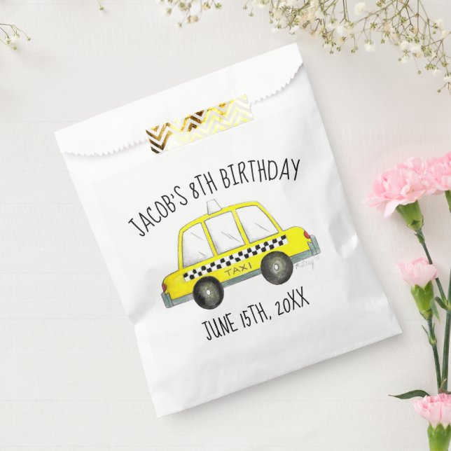 New York City NYC Yellow Taxi Cab Birthday Party Favor Bag (Sealed)