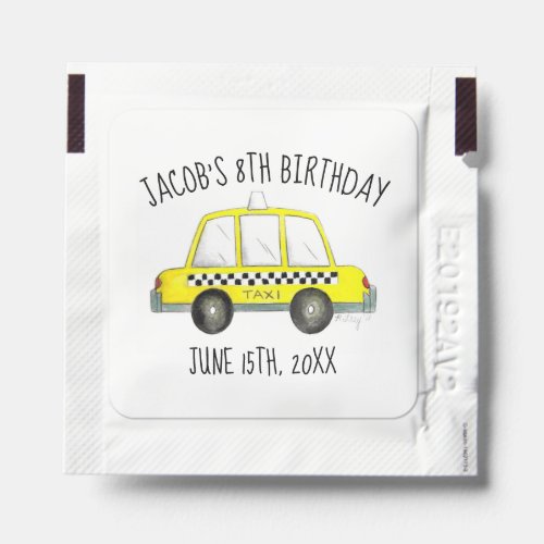 New York City NYC Yellow Taxi Cab Birthday Party Hand Sanitizer Packet