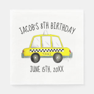 New York City NYC Yellow Taxi Cab Birthday Party Napkins