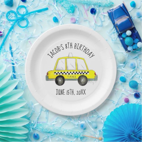 New York City NYC Yellow Taxi Cab Birthday Party Paper Plates