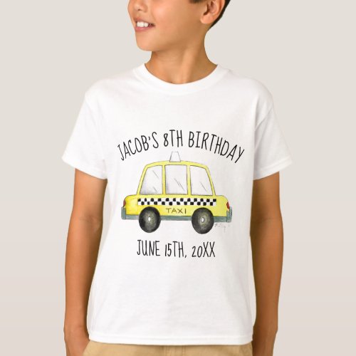 New York City NYC Yellow Taxi Cab Birthday Party T_Shirt