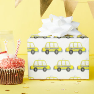 New York City NYC Yellow Taxi Cab Birthday Party Wrapping Paper