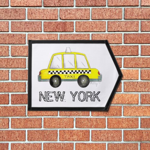 New York City NYC Yellow Taxi Checkered Cab Car Pennant