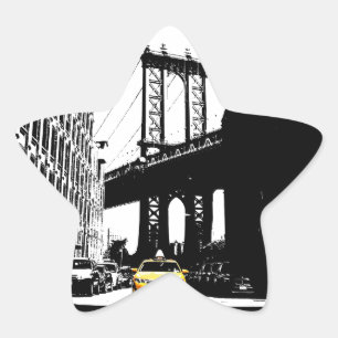 New York City Nyc Yellow Taxi Pop Art Star Sticker
