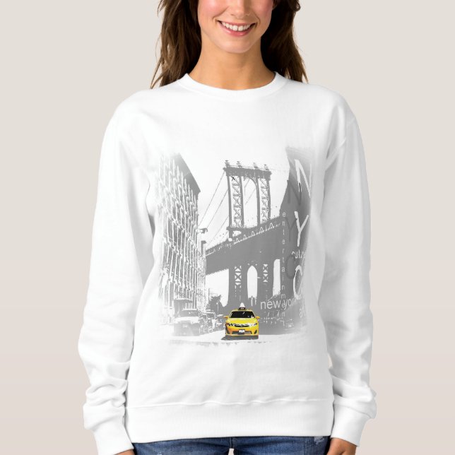 New York City Nyc Yellow Taxi Pop Art Sweatshirt (Front)