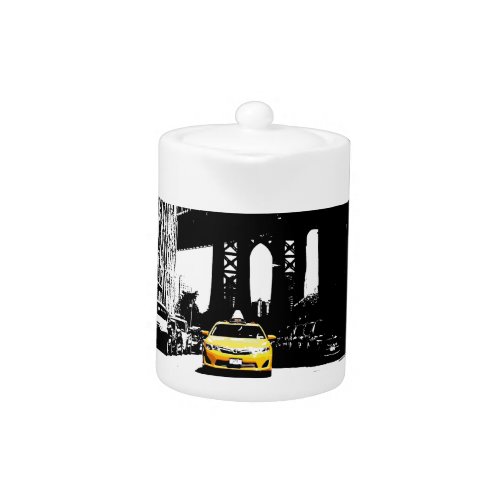 New York City Nyc Yellow Taxi Pop Art Teapot