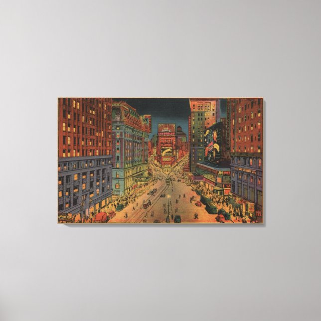 New York City, NYNight View of Times Square Canvas Print (Front)