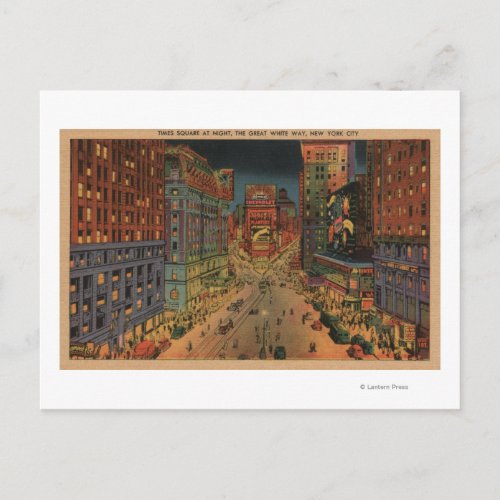 New York City NYNight View of Times Square Postcard